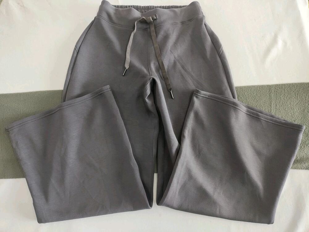 New SPANX Air Essentials Wide Leg Pants Womens Sz S Petite Gray Super Soft